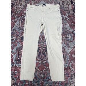 NYDJ Ami Size 14 Cream Colored Jeans Raw Hem Lift Tuck